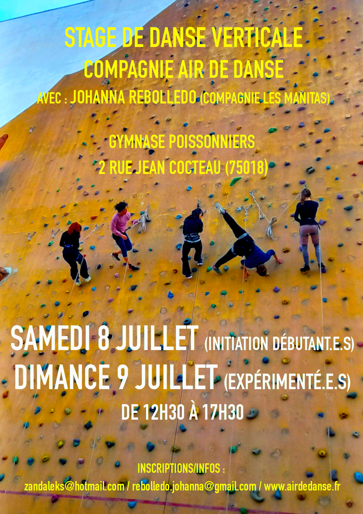 Affiche stage 8-9 juillet danse verticale